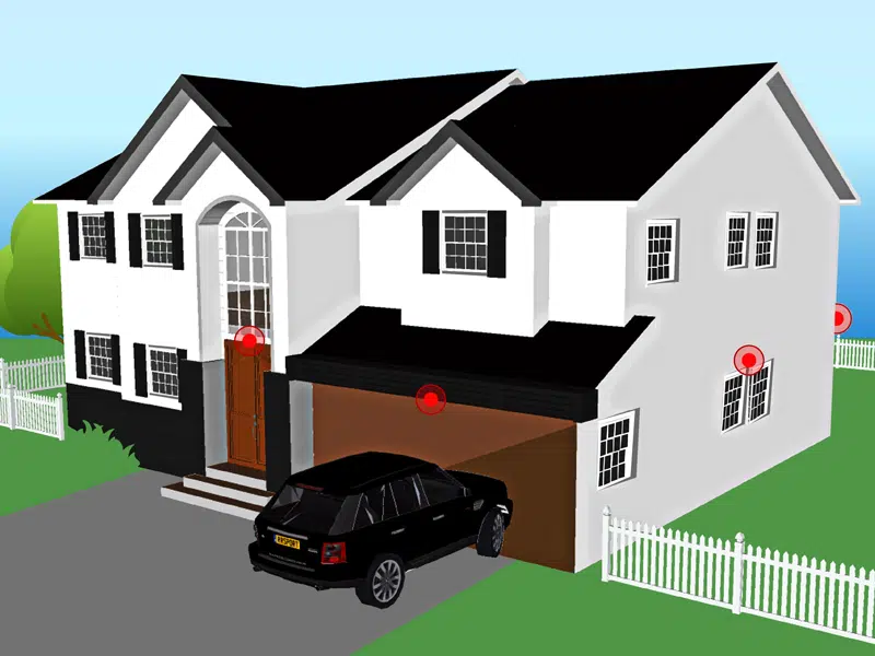 درهای ورودی و پارکینگ ویلای هوشمند