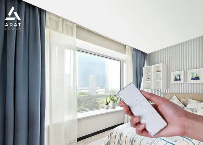 نمایی از پرده هوشمند اتاق خواب