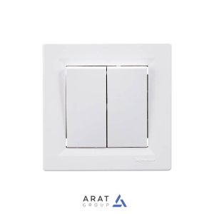کلید دوپل شاسی اشنایدر سفید و کرم