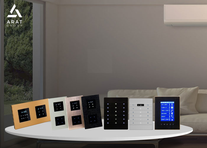4 دکمه‌ی استاندارد و یک صفحه نمایش 1 اینچی OLED از مشخصات پنل ترموستات VENERA خانه هوشمند Tis
